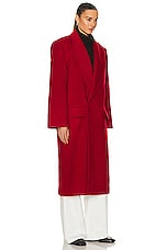 GRLFRND Bronte Oversized Coat in Deep Red, view 3, click to view large image.