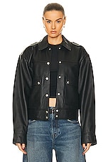 GRLFRND Jayden Leather Jacket in Black, view 1, click to view large image.