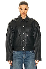 GRLFRND Jayden Leather Jacket in Black, view 2, click to view large image.