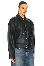 GRLFRND Jayden Leather Jacket in Black, view 3, click to view large image.
