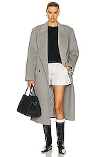 GRLFRND Bronte Oversized Coat in Grey, view 2, click to view large image.