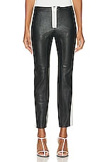 GRLFRND The Leather Moto Pant in Black & White, view 1, click to view large image.
