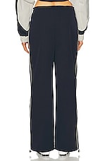 GRLFRND Cinched Waist Wide Leg Pant in Navy & Ivory, view 4, click to view large image.