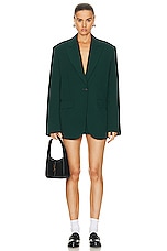 GRLFRND The Pleated Mini Skirt in Pine Green, view 4, click to view large image.