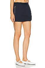 GRLFRND Cinched Mini Skirt in Navy, view 2, click to view large image.