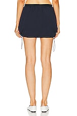 GRLFRND Cinched Mini Skirt in Navy, view 3, click to view large image.