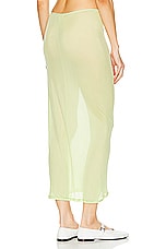 GRLFRND Mesh Midi Skirt in Electric Lime, view 3, click to view large image.