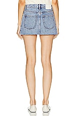 GRLFRND Maren Mini Skirt in Bluebird Fray, view 3, click to view large image.