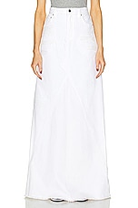 GRLFRND Fiona Godet Maxi Skirt in White Rip, view 1, click to view large image.