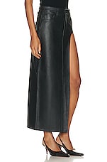 GRLFRND The Leather Blanca Skirt in Black, view 2, click to view large image.