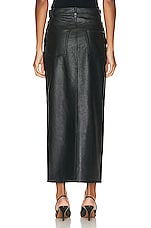 GRLFRND The Leather Blanca Skirt in Black, view 3, click to view large image.