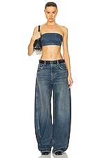 GRLFRND Lilah Denim Tube Top in Austin, view 4, click to view large image.