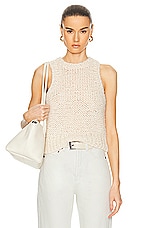 GRLFRND Open Stitch Knit Tank in Ivory, view 1, click to view large image.