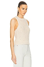 GRLFRND Open Stitch Knit Tank in Ivory, view 2, click to view large image.