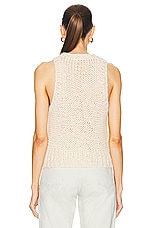 GRLFRND Open Stitch Knit Tank in Ivory, view 3, click to view large image.