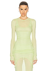 GRLFRND Long Sleeve Mesh Tee in Electric Lime, view 1, click to view large image.