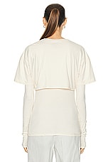GRLFRND Layering Jersey Cropped Tee Set in Birch Beige, view 3, click to view large image.