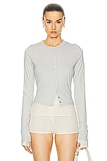GRLFRND Layering Jersey Cardigan Set in Grey & Birch Beige, view 1, click to view large image.