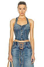 GRLFRND Phoebe Laced Halter Top in Nashville Suede, view 1, click to view large image.