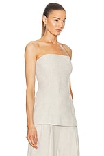 GRLFRND Linen Strapless Tunic Top in Natural Linen, view 2, click to view large image.