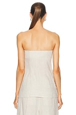 GRLFRND Linen Strapless Tunic Top in Natural Linen, view 3, click to view large image.