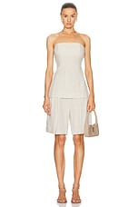 GRLFRND Linen Strapless Tunic Top in Natural Linen, view 4, click to view large image.