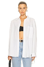 GRLFRND Jamie Oversized Boyfriend Shirt in White, view 1, click to view large image.