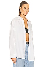 GRLFRND Jamie Oversized Boyfriend Shirt in White, view 2, click to view large image.