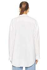 GRLFRND Jamie Oversized Boyfriend Shirt in White, view 3, click to view large image.