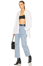 GRLFRND Jamie Oversized Boyfriend Shirt in White, view 4, click to view large image.