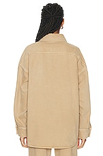 GRLFRND Valeria Oversized Shirt in Sandstone, view 3, click to view large image.