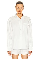 GRLFRND x Lindsi Lane Button Down Shirt in White, view 1, click to view large image.