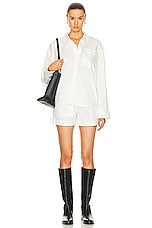 GRLFRND x Lindsi Lane Button Down Shirt in White, view 4, click to view large image.