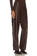 GOLDSIGN Trey Leather Trouser in Maderia, view 2, click to view large image.