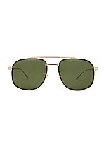 Gucci GG1310S Sunglass in Gold & Green, view 1, click to view large image.