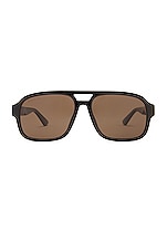 Gucci GG1342S Sunglass in Black & Brown, view 1, click to view large image.