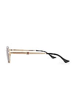 Gucci Rectangle Sunglasses in Gold & Grey, view 3, click to view large image.