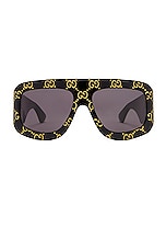 Gucci Mask Sunglasses in Black & Grey, view 1, click to view large image.