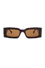 Gucci Rectangular Sunglasses in Havana & Brown, view 1, click to view large image.