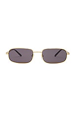 Gucci Rectangular Sunglasses in Gold & Grey, view 1, click to view large image.