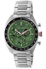 Gucci Interlocking G 41mm Watch in Steel & Green, view 1, click to view large image.