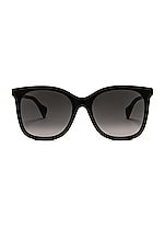 Gucci Mini Running Cat Eye Sunglasses in Black, view 1, click to view large image.