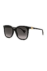 Gucci Mini Running Cat Eye Sunglasses in Black, view 2, click to view large image.