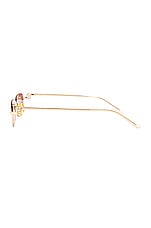 Gucci Rectangular Sunglasses in Gold & Violet, view 3, click to view large image.