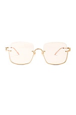 Gucci Square Sunglasses in Gold & Light Yellow, view 1, click to view large image.