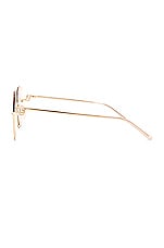 Gucci GG Upside Down Rectangular Sunglasses in Gold & Light Yellow, view 3, click to view large image.