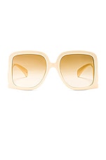 Gucci Square Sunglasses in Ivory, view 1, click to view large image.
