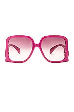 Gucci Chaise Longue Square Sunglasses in Fuchsia, view 1, click to view large image.
