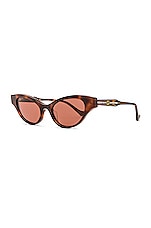 Gucci Strass Cat Eye Sunglasses in Medium Havana, view 2, click to view large image.