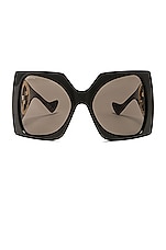 Gucci GG Blondie Butterfly Sunglasses in Black, view 1, click to view large image.